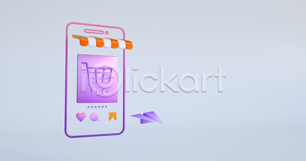 사람없음 3D JPG 포토 해외이미지 디지털 모바일쇼핑 보라색 쇼핑 쇼핑카 스마트폰 스크린 온라인 온라인쇼핑 종이비행기 차양 카트