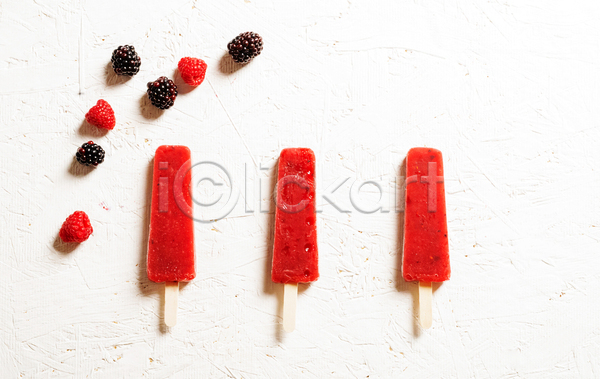 시원함 사람없음 JPG 포토 해외이미지 막대아이스크림 빨간색 산딸기 아이스크림