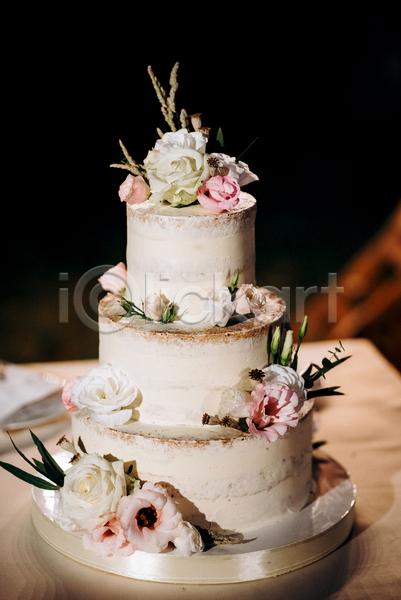 사람없음 JPG 포토 해외이미지 결혼 꽃 웨딩케이크 잎 장식 케이크