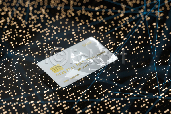 사람없음 3D JPG 디지털합성 포토 해외이미지 경제 금융 빛망울 신용카드 한개