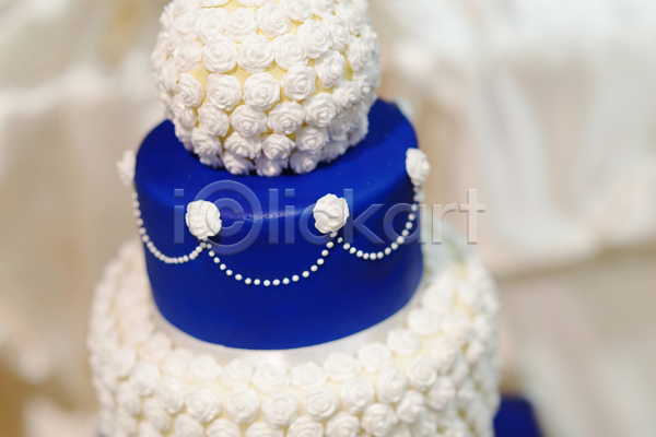 사람없음 JPG 포토 해외이미지 결혼 꽃 웨딩케이크 장식 케이크 파란색