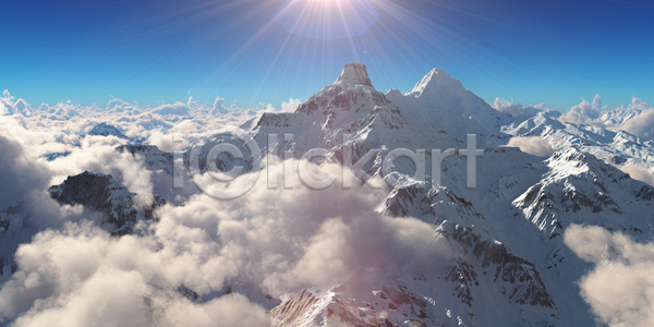 사람 사람없음 3D JPG 포토 해외이미지 겨울 계절 구름 꿈 날씨 넘어짐 바위 배낭 백그라운드 빙하 산 산등성이 수평선 안테나 알프스 야외 얼음 여행 절정 정상 지역 탐험 태양 파노라마 파란색 풍경 하늘 해외포토 환경 흰색