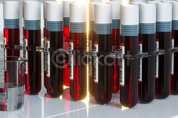 사람없음 3D JPG 해외이미지 바코드 비커 시험관 의료기기 의학 혈액 혈액검사