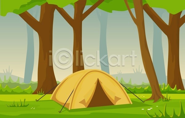 사람없음 EPS 일러스트 해외이미지 강 공원 라이프스타일 물 백그라운드 산 숲 시골 야외 언덕 여행 캠핑 텐트 하늘 하이킹