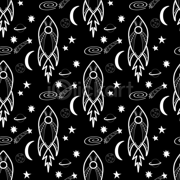 어린이 EPS 실루엣 일러스트 해외이미지 흑백 검은색 그림 낙서 디자인 로켓 무한 미사일 반지 백그라운드 별 불 불꽃(불) 스케치 시작 우주 우주선 은하계 컨셉 코스모스(꽃) 탐험 패턴 행성 혜성 흰색