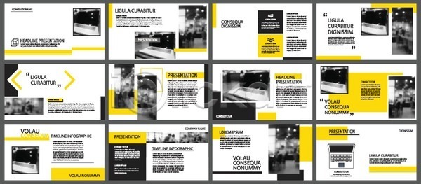 사람없음 EPS 템플릿 해외이미지 그래프 노란색 노트북 레이아웃 리플렛 비즈니스 세트 인포그래픽