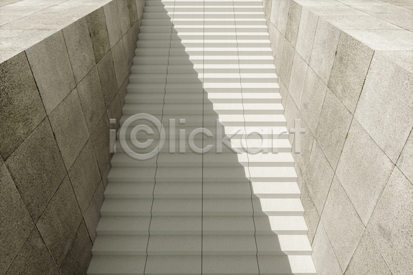 사람없음 3D JPG 포토 해외이미지 계단 공간 그림자 베이지색 벽
