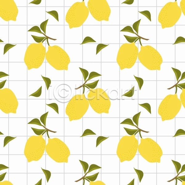 사람없음 EPS 일러스트 해외이미지 노란색 레몬 백그라운드 잎 패턴