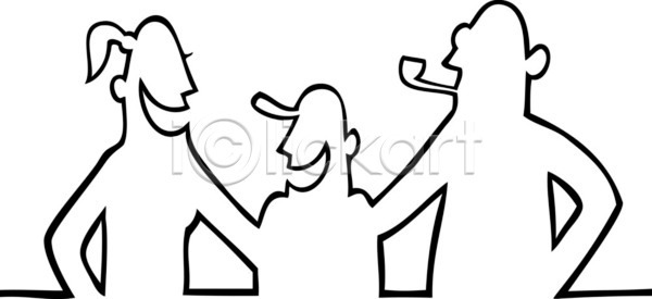 행복 10대 어린이 EPS 실루엣 일러스트 해외이미지 가족 검은색 그림 대머리 만화 아빠 안경 엄마 웃음 캡모자 포니테일 해외일러스트 흰색