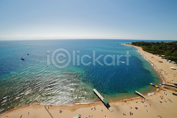 사람없음 JPG 포토 해외이미지 모래사장 야외 여름(계절) 주간 파노라마 풍경(경치) 해변 휴양지