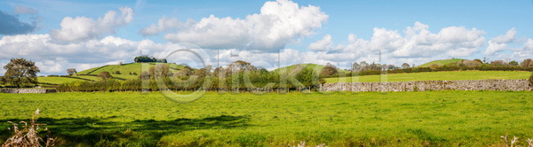 사람없음 JPG 포토 해외이미지 계곡 나무 농작물 땅 밭 시골 언덕 영국 영어 잉글랜드 잎 자연 장면 초록색 파노라마 파란색 풍경(경치) 하늘 햇빛