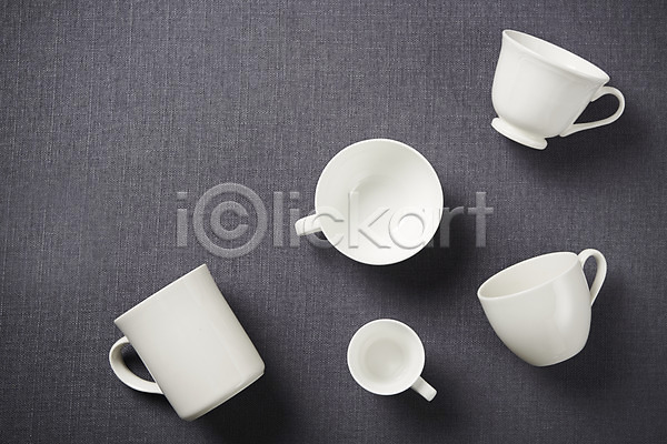 사람없음 JPG 포토 하이앵글 그릇 머그컵 스튜디오촬영 식기 실내 주방용품 찻잔 컵 플랫레이 회색배경 흰색