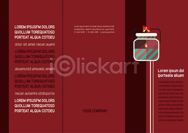 사람없음 AI(파일형식) 템플릿 3단접지 리플렛 북디자인 북커버 빨간색 소이캔들 유리병 초 출판디자인 크리스마스 크리스마스장식 팜플렛 표지 표지디자인