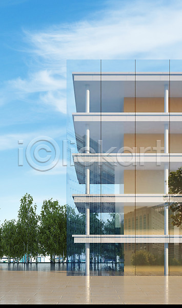 사람없음 3D PSD 디지털합성 편집이미지 3D소스 건물 건축 구름(자연) 나무 도시 반사 빌딩 야외 유리 주간 주택 하늘