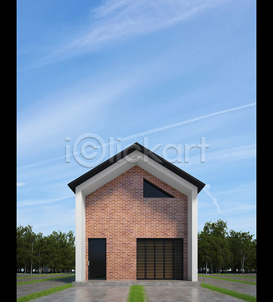 사람없음 3D PSD 디지털합성 편집이미지 3D소스 건물 건축 구름(자연) 나무 도시 빌딩 야외 주간 주택 하늘