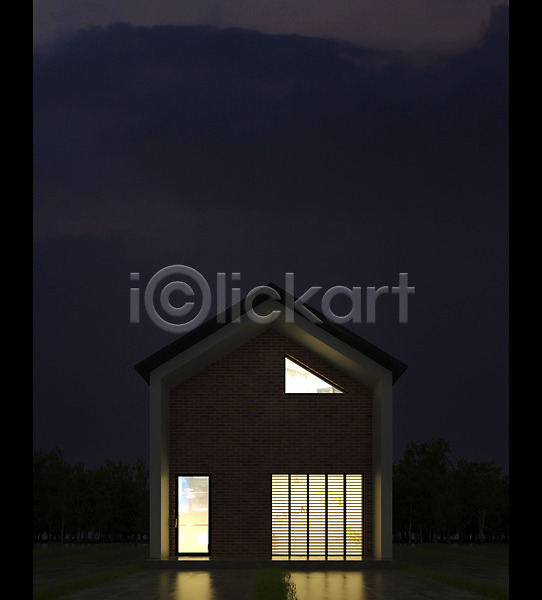 사람없음 3D PSD 디지털합성 편집이미지 3D소스 건물 건축 도시 빌딩 빛 야간 야외 주택