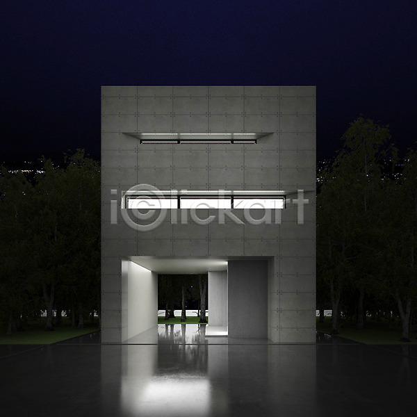 사람없음 3D PSD 디지털합성 편집이미지 3D소스 건물 건축 도시 빌딩 빛 야간 야외 주택 콘크리트