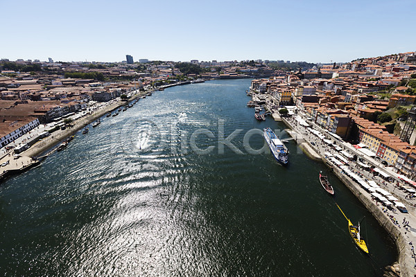 사람없음 JPG 포토 건축물 바다 배(교통) 야외 유럽풍경 주간 포르투갈 풍경(경치) 해외풍경
