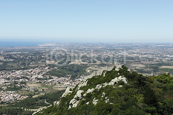 사람없음 JPG 포토 산 성 야외 유럽풍경 주간 포르투갈 풍경(경치) 하늘 해외풍경