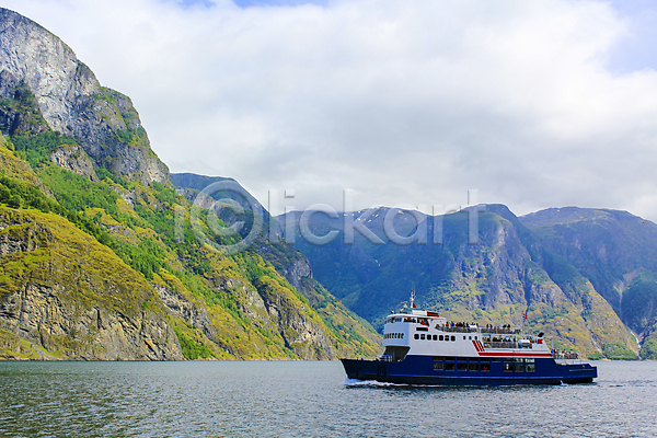 사람없음 JPG 포토 해외이미지 강 노르웨이 물 바다 보트 산 스칸디나비아 야외 여행 유럽 자연 크루즈 파란색 풍경(경치) 호수 휴가
