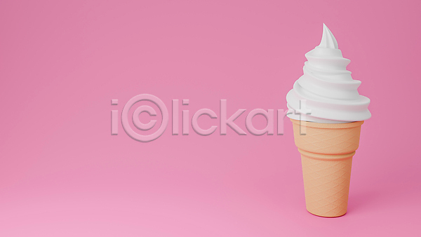 사람없음 3D JPG 포토 해외이미지 바닐라맛 백그라운드 소프트아이스크림 아이스크림 카피스페이스 콘아이스크림