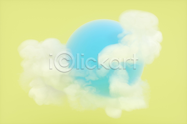 환경보전 사람없음 3D JPG 디지털합성 포토 해외이미지 구름(자연) 연두색 원형 입체도형 자연보호 추상