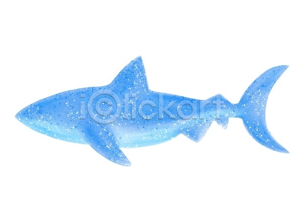사람없음 JPG 포토 해외이미지 그림 상어 수채화(물감) 한마리