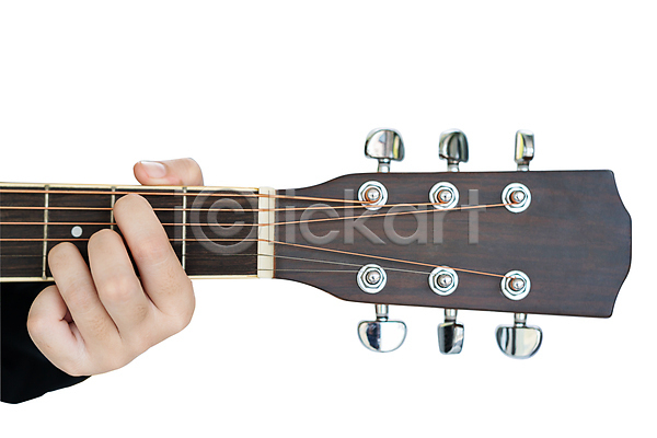신체부위 JPG 포토 해외이미지 기타 기타리스트 손 실내 연주 잡기 흰배경