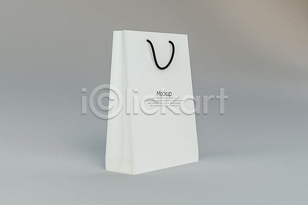 사람없음 3D PSD 디지털합성 편집이미지 3D소스 목업 쇼핑 쇼핑백 종이 한개 회색배경