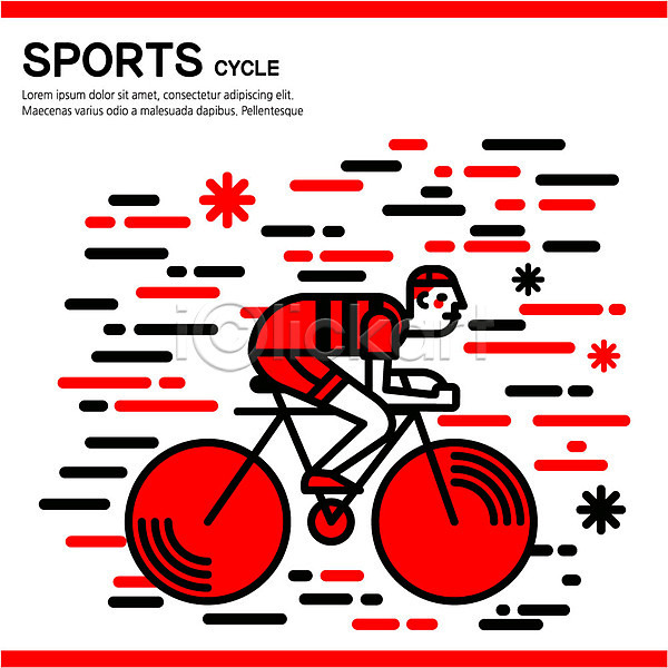 한명 AI(파일형식) 일러스트 모터싸이클 빨간색 사이클링 사이클선수 스포츠 운동선수 포즈