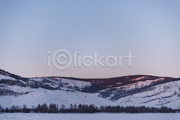 사람없음 JPG 포토 겨울 겨울풍경 노을 눈(날씨) 몽골 산 설경 설원 야외 자연 주간 풍경(경치) 하늘 해외풍경