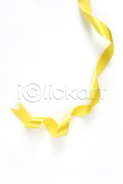 사람없음 JPG 포토 하이앵글 끈 노란색 리본 스튜디오촬영 실내 오브젝트 플랫레이 흰배경