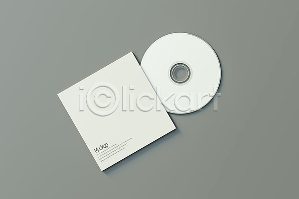 사람없음 3D PSD 디지털합성 편집이미지 3D소스 CD CD케이스 목업 한개 회색배경