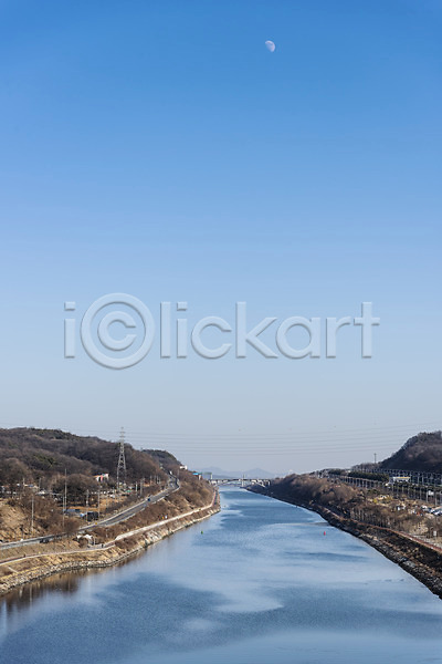 사람없음 JPG 포토 강 겨울 경기도 경인아라뱃길 달 야외 인천 자연 주간 풍경(경치) 하늘