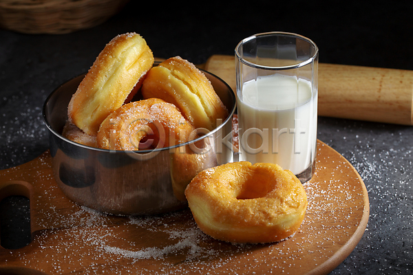사람없음 JPG 포토 해외이미지 도넛 디저트 설탕 실내 우유