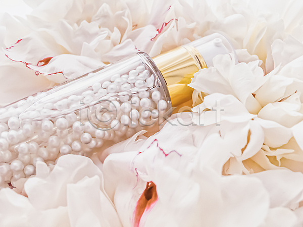 사람없음 JPG 포토 해외이미지 꽃 뷰티 스킨케어 오브젝트 젤 진주 피부관리 화장품