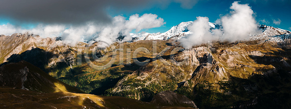 사람없음 JPG 포토 해외이미지 가로 계곡 계절 내추럴 벽지 빙하 산 알프스 야외 여행 오스트리아 유럽 자연 절정 파노라마 하늘 해외포토 환경