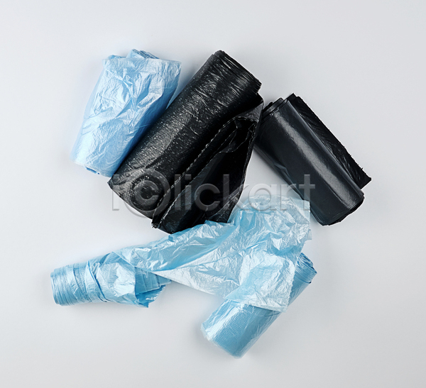 환경오염 사람없음 JPG 포토 하이앵글 해외이미지 비닐 비닐봉투 실내 쓰레기 일회용 흰배경