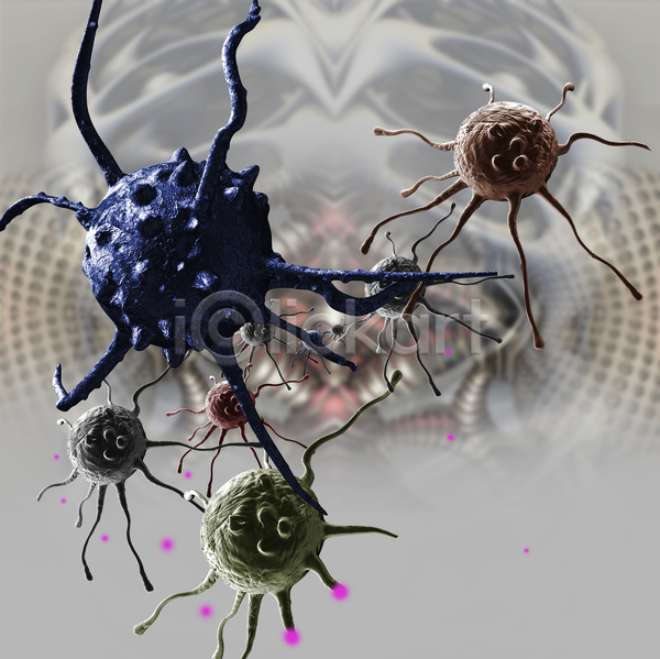 사람없음 3D JPG 디지털합성 포토 해외이미지 갈비뼈 세포 암 의학 종양 질병 회색
