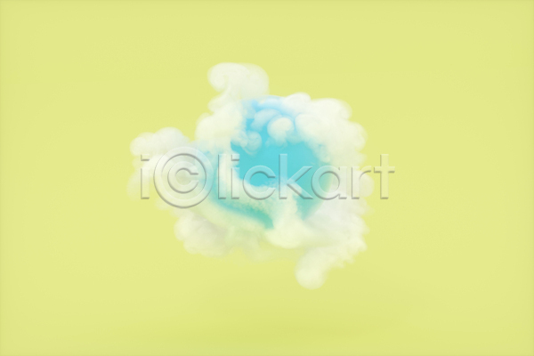 환경보전 사람없음 3D JPG 디지털합성 해외이미지 구름(자연) 연두색 원형 입체도형 자연보호 추상