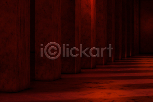 사람없음 3D JPG 포토 해외이미지 공간 내부 빨간색 어둠 터널