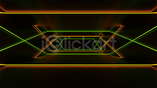 사람없음 3D PSD 디지털합성 편집이미지 3D소스 공간 네온 네온아트 백그라운드 빛 사이버 어둠 주황색 초록색 추상 편집소스