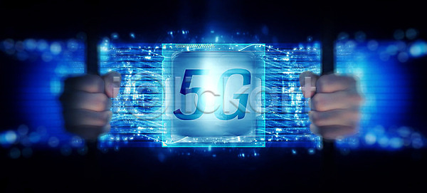 신체부위 3D PSD 디지털합성 편집이미지 3D소스 4차산업 5G AI(인공지능) ICT 감옥 백그라운드 보안 빛 사물인터넷 속도 양손 파란색 편집소스