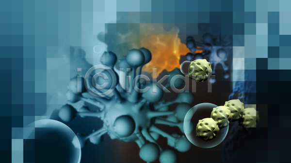 사람없음 3D JPG 디지털합성 포토 해외이미지 모자이크 세포 암 의학 종양 질병 파란색