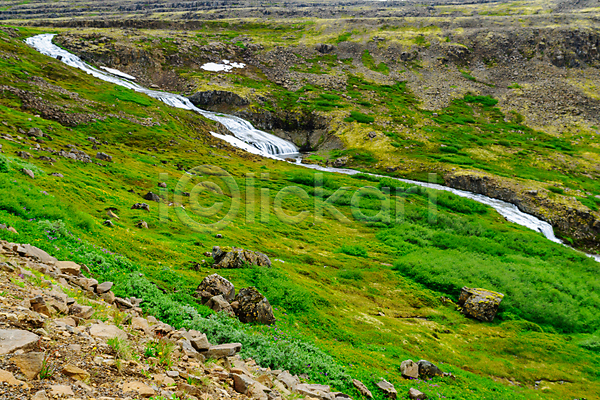 사람없음 JPG 포토 해외이미지 개울 구름(자연) 대서양 도로 물 바다 북쪽 뷰티 빙하 산 서쪽 스칸디나비아 아이슬란드 야외 여름(계절) 여행 유럽 자연 초록색 통과 풍경(경치) 하늘 황무지