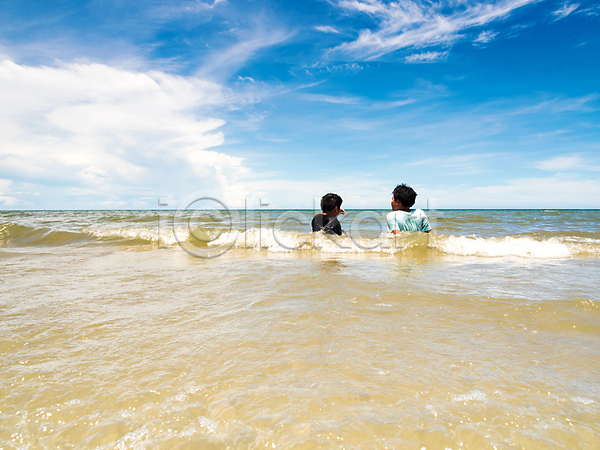 사람없음 어린이 JPG 포토 해외이미지 구름(자연) 만 맑음 모래 물 바다 백그라운드 섬 야외 여름(계절) 여행 자연 파란색 풍경(경치) 하늘 휴가