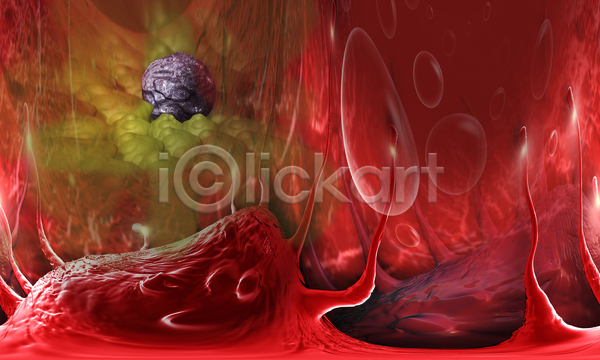 사람없음 3D JPG 디지털합성 포토 해외이미지 빨간색 세포 암 의학 종양 질병