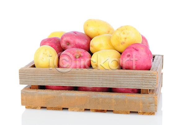 신선 사람없음 JPG 포토 해외이미지 감자 건강 나무상자 모음 목재 반사 빨간색 상자 숙성 음식 종류 채소 흰색