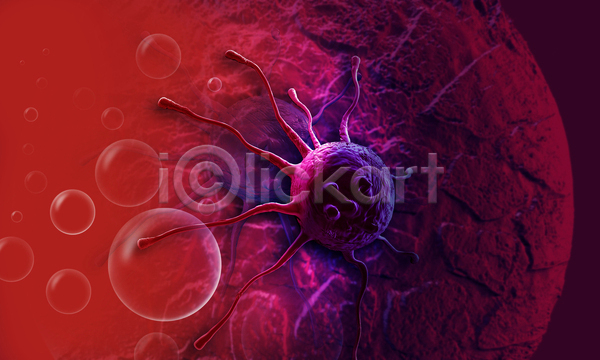 사람없음 3D JPG 디지털합성 포토 해외이미지 빨간색 세포 암 의학 종양 질병