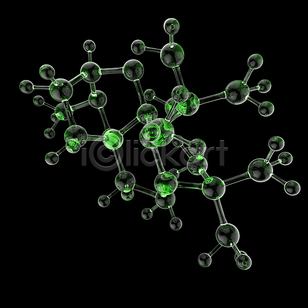 사람없음 3D JPG 디지털합성 편집이미지 해외이미지 검은배경 그래픽 디지털 분자구조 원자 의학 초록색